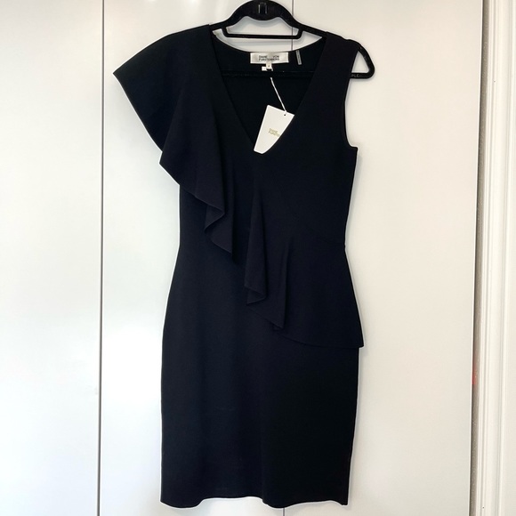 NWT ✨ Diane Von Furstenberg Black Ruffle
Dress - Picture 6 of 9
